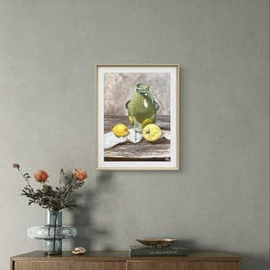 Vază Verde  pictură în ulei - arte vizuale și accesorii  - picturi - pictură în ulei - Artynos.ro