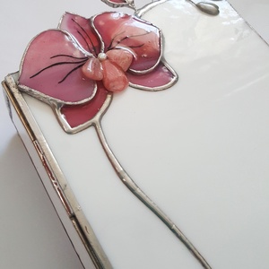 3D orchideás Ékszerdoboz tiffanyüvegből - bijuterii - suporturi și cutii de bijuterii - cutii de bijuterii - Artynos.ro