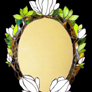 Oglindă tiffany Magnolia albă -  - Artynos.ro