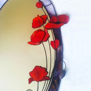 3D mirror with poppies, Casa & Stil de viata, Accesorii pentru decorat casa, Oglinzi perete, oglinzi decor, Arta de sticla, Altele, ARTYNOS