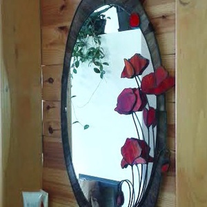 3D mirror with poppies - casă & stil de viață - accesorii pentru decorat casa - oglinzi perete, oglinzi decor - Artynos.ro