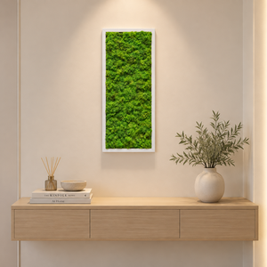 Tablou din licheni stabilizati si muschi plat 70x30 cm, Casa & Stil de viata, Decoratiuni de casa, Decoratiuni de pereti, Tablou cu licheni, , Tablou decorativ vertical de 70 x 30 cm, realizat manual, cu un fundal dens din licheni stabilizati..., ARTYNOS