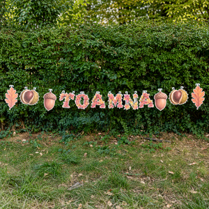 Ghirlandă decorativă TOAMNA � 12 elemente cu sisteme de agățare - casă & stil de viață - decorațiuni de casă - decorațiuni de pereți - litere decorative  - Artynos.ro