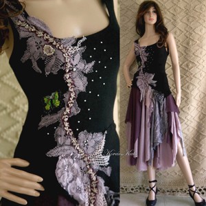 LYRA - ruha de design artsy, Imbracaminte si moda, Haine dama, Rochie, dintr-o bucata, Cusatura, Patchwork, matlasare, ARTYNOS