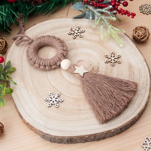 Macrame cerc ornament de Crăciun - Brown -  - Artynos.ro