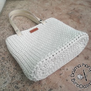 Geantă de mână Crochet City Bag- ecru -  - Artynos.ro