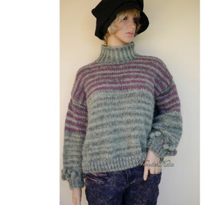 SALVIA ALPAKA  - pulover trendy tricotat manual - îmbrăcăminte și modă - haine damă - hanorace, cardigane - Artynos.ro