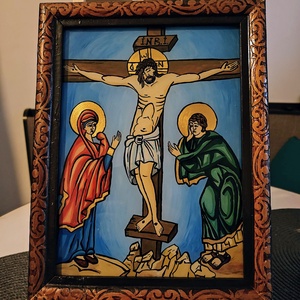 Icoana pictata pe sticla Rastignirea, Arte vizuale si accesorii , Picturi, Pictura pe sticla, Obiecte pictate, Pictura, ARTYNOS