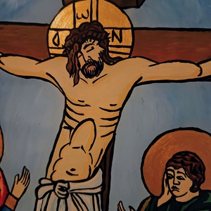 Icoana pictata pe sticla Rastignirea - arte vizuale și accesorii  - picturi - pictură pe sticlă - Artynos.ro