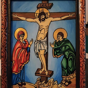 Icoana pictata pe sticla Rastignirea - arte vizuale și accesorii  - picturi - pictură pe sticlă - Artynos.ro