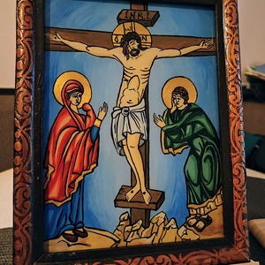 Icoana pictata pe sticla Rastignirea - arte vizuale și accesorii  - picturi - pictură pe sticlă - Artynos.ro