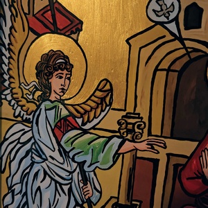 Icoana pictata pe sticla Bunavestire - arte vizuale și accesorii  - picturi - pictură pe sticlă - Artynos.ro