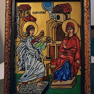 Icoana pictata pe sticla Bunavestire - arte vizuale și accesorii  - picturi - pictură pe sticlă - Artynos.ro
