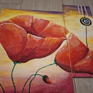 Tablou pictat manual Maci - arte vizuale și accesorii  - picturi - pictură acrilică - Artynos.ro