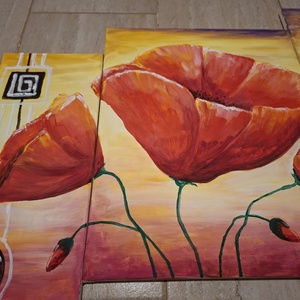 Tablou pictat manual Maci - arte vizuale și accesorii  - picturi - pictură acrilică - Artynos.ro