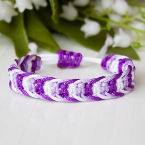 Bratara macramé impletita in trei culori - violet/alb, , , ARTYNOS