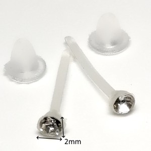 Cercei-bijuterii: cercei din silicon SFSZ-K01-2 piatră de cristal în cutie disd 2mm -  - Artynos.ro