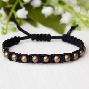 Bratara macramé impletita - Margele negru, , , ARTYNOS