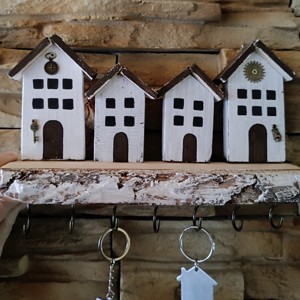 Breloc de perete din casuta din lemn, Casa & Stil de viata, Accesorii pentru decorat casa, Decoratiuni de pereti, decoratiuni suspendate, Suport pentru chei, , ARTYNOS