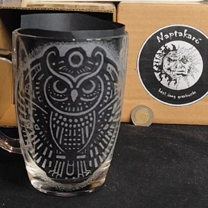 Cana de sticla cu model de bufnita , , , ARTYNOS