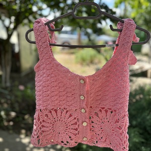 Top handmade �Blush Bloom, Imbracaminte si moda, Haine dama, Top de dama, bralette, Crosetat, Cusatura, ARTYNOS