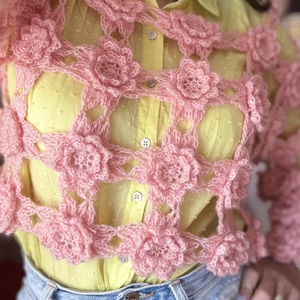 Pulover handmade �Pink Blossom - Artynos.ro