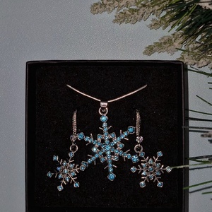 Set argint 925 cu fulgi de nea, Craciun, Cadouri de Mos Craciun, Cadouri de Mos Craciun, Altele, ARTYNOS