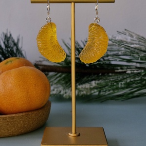 Cercei argint 925 cu cu felii de mandarine, Craciun, Cadouri de Mos Craciun, Cadouri de Mos Craciun, Altele, ARTYNOS