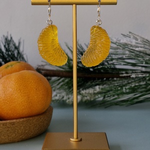 Cercei argint 925 cu cu felii de mandarine - crăciun - cadouri de moș crăciun - cadouri de moș crăciun - Artynos.ro