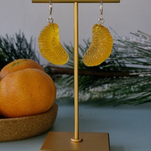 Cercei argint 925 cu cu felii de mandarine - crăciun - cadouri de moș crăciun - cadouri de moș crăciun - Artynos.ro