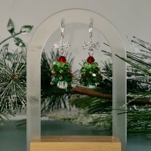 Cercei argint 925 cu brazi de sticlă - crăciun - cadouri de moș crăciun - cadouri de moș crăciun - Artynos.ro