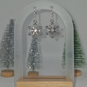 Cercei argint 925 cu fulgi argintii mari, Craciun, Cadouri de Mos Craciun, Cadouri de Mos Craciun, Altele, ARTYNOS