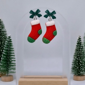 Cercei cu fundite verzi si sosete rosii, Craciun, Cadouri de Mos Craciun, Cadouri de Mos Craciun, Altele, ARTYNOS