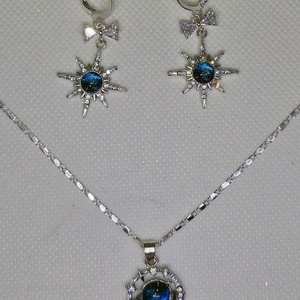 Set argint 925 cu steaua nordului și galaxie - bijuterii - cercei - cercei din argint - Artynos.ro