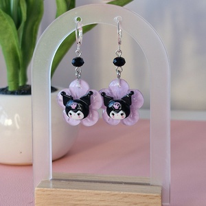 Cercei argint 925 Kuromi - bijuterii - cercei - cercei din argint - Artynos.ro