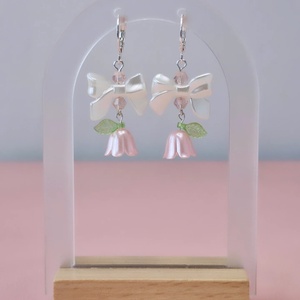 Cercei argint 925 cu fundite si lalele roz - Artynos.ro