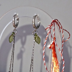 Cercei Vestirea Primăverii cu lalele mov - bijuterii - mărțișor - Artynos.ro