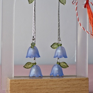 Cercei Vestirea Primăverii cu clopoței albastri - bijuterii - mărțișor - Artynos.ro