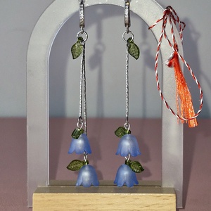 Cercei Vestirea Primăverii cu clopoței albastri - bijuterii - mărțișor - Artynos.ro