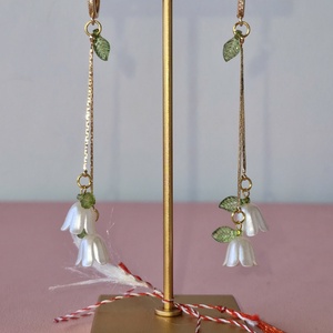 Cercei Vestirea Primăverii cu lalele albe - bijuterii - mărțișor - Artynos.ro