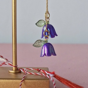 Cercei Vestirea Primăverii cu lalele mov - bijuterii - mărțișor - Artynos.ro