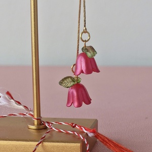 Cercei Vestirea Primăverii cu lalele roșii - bijuterii - mărțișor - Artynos.ro