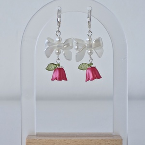 Cercei Martisor cu fundite si lalele rosii, Bijuterii, Cercei, Cercei din argint, Confectionarea bijuteriilor, ARTYNOS