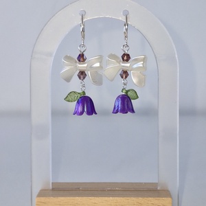 Cercei Amurg violet cu lalele mov - Artynos.ro