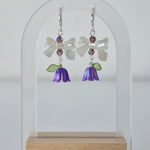 Cercei Amurg violet cu lalele mov - bijuterii - cercei - cercei din argint - Artynos.ro