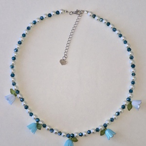 Colier Vis albastru cu fundițe și lalele albastre - bijuterii - mărțișor - Artynos.ro