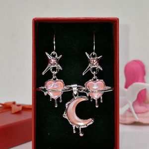 Set bijuterii Pink Dream placat cu argint 925 - bijuterii - cercei - cercei din argint - Artynos.ro