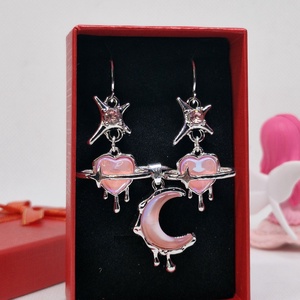 Set bijuterii Pink Dream placat cu argint 925 - bijuterii - cercei - cercei din argint - Artynos.ro