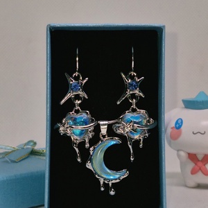 Set bijuterii Milky Way placat cu argint 925 - bijuterii - cercei - cercei din argint - Artynos.ro