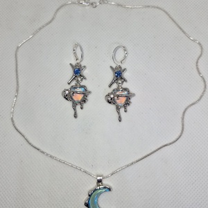 Set bijuterii Milky Way placat cu argint 925 - bijuterii - cercei - cercei din argint - Artynos.ro